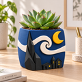 Starry Night-Inspired Succulent Plant Pot